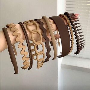 Stylish Brown and Tan Headbands Set